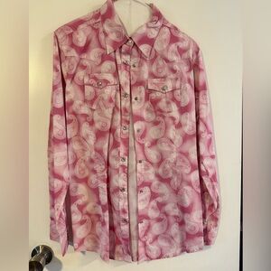 Wrangler Pink Paisley Western Shirt
